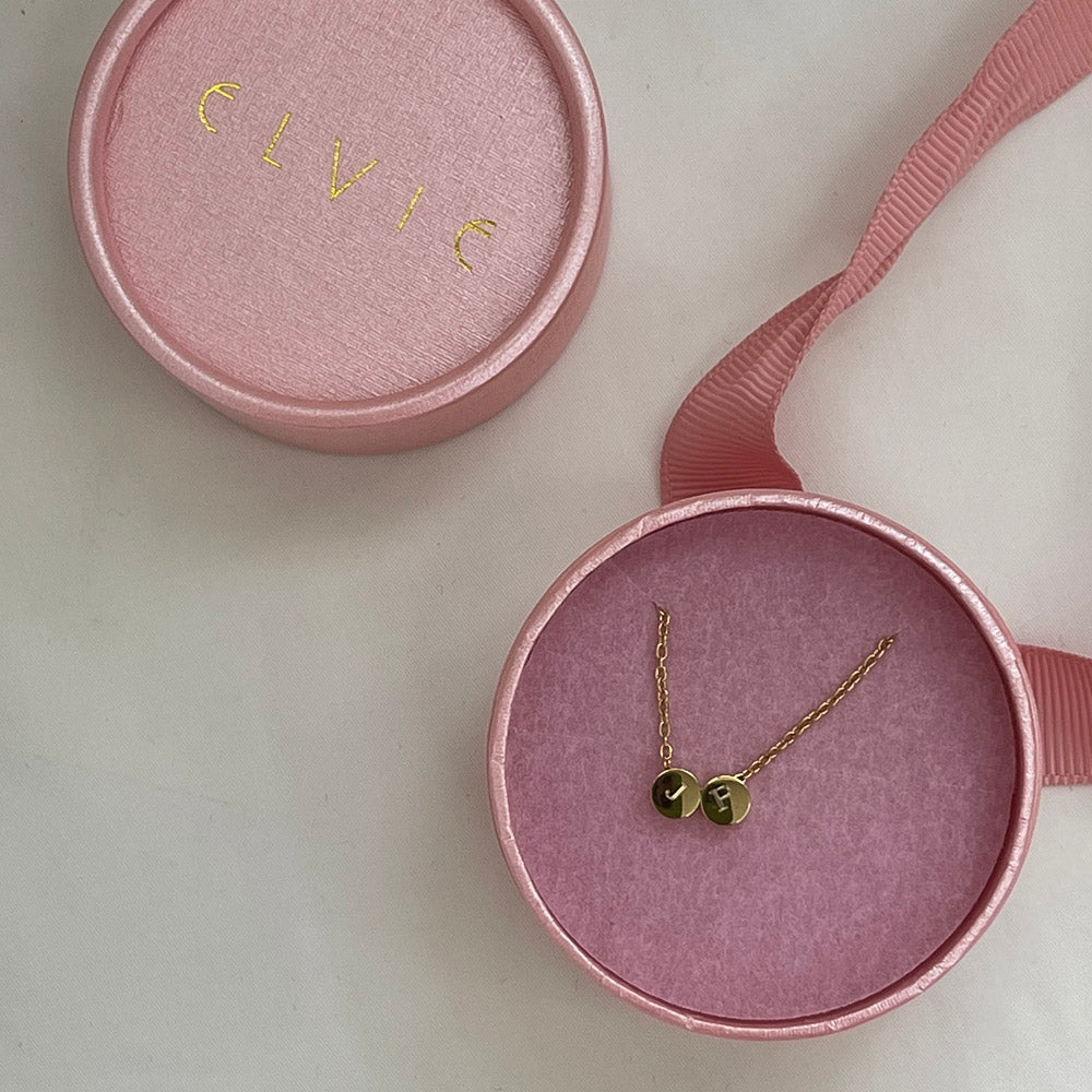 2 initial necklace in silver, free engraving, personalised jewellery, 2 different initial engraved on one necklace, waterproof and tarnish resistant, free gift box, 100 day warranty, personalised gift, 