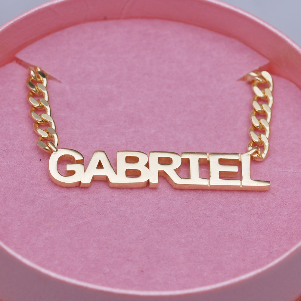 Mini Block Name Necklace