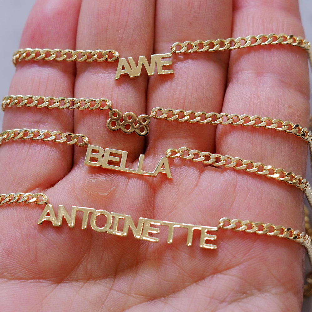 Mini Block Name Necklace