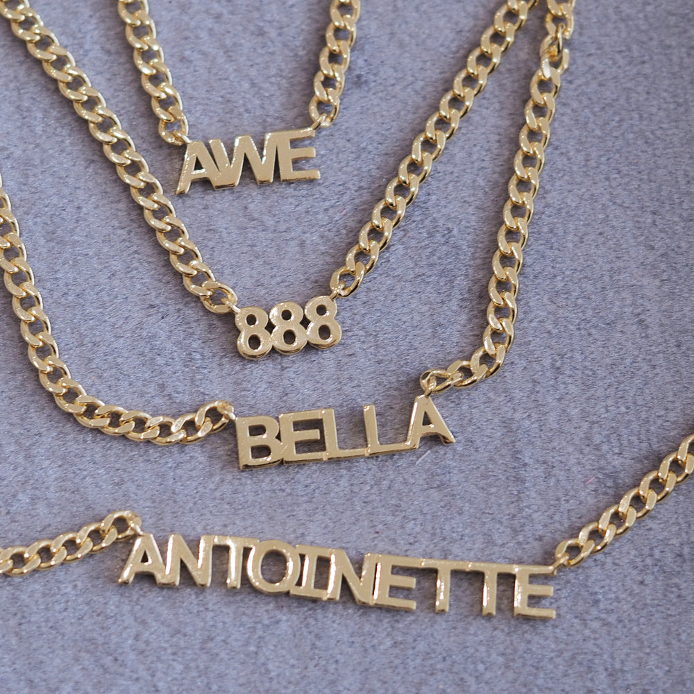 Mini Block Name Necklace