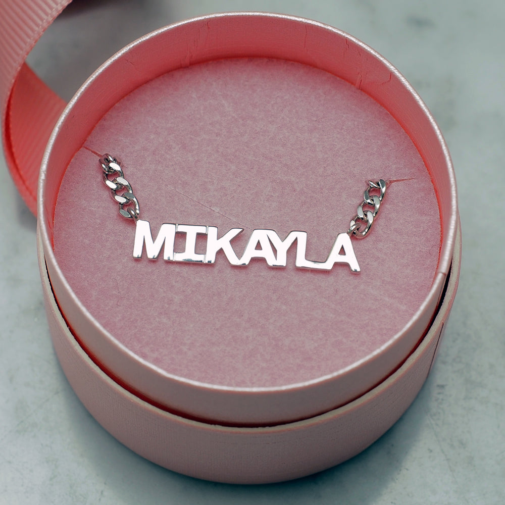 Mini Block Name Necklace