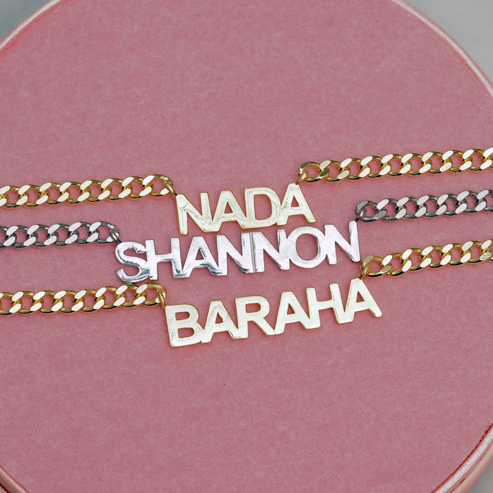 Mini Block Name Necklace
