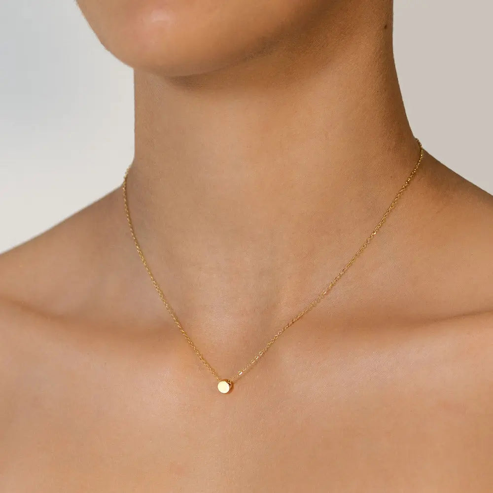 Initial Necklace worn at 16 inches