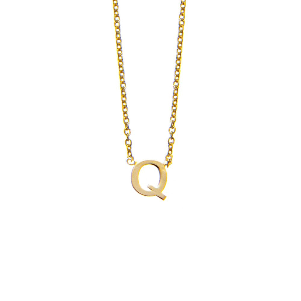 Q Initial necklace in gold